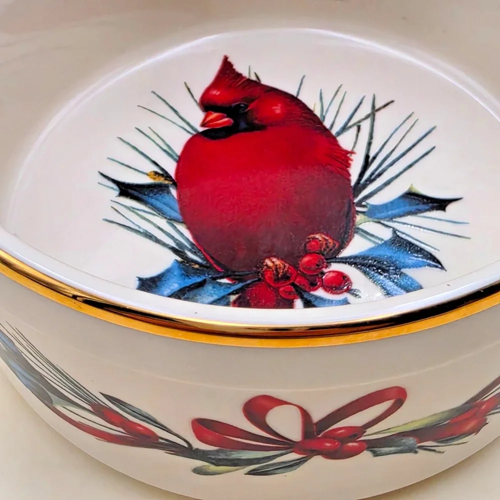 Lenox Winter Greetings Cardinal Dip Bowl 4.5